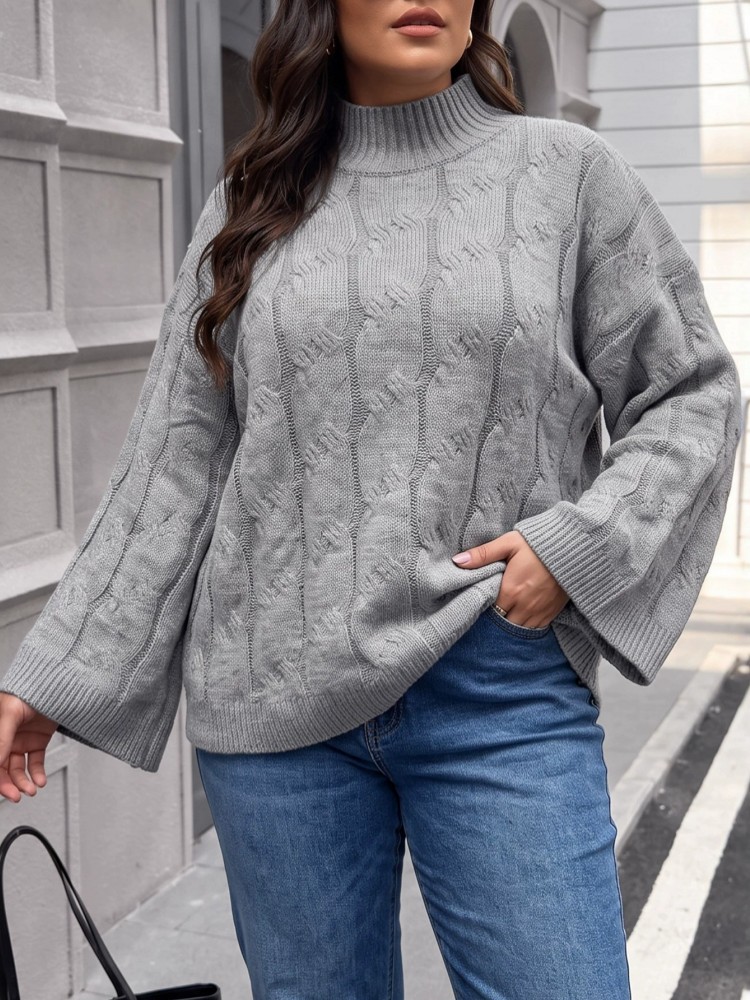 Winter Clothing For Plus Size Women - 여성용 플러스 사이즈 캐주얼 니트 겨울