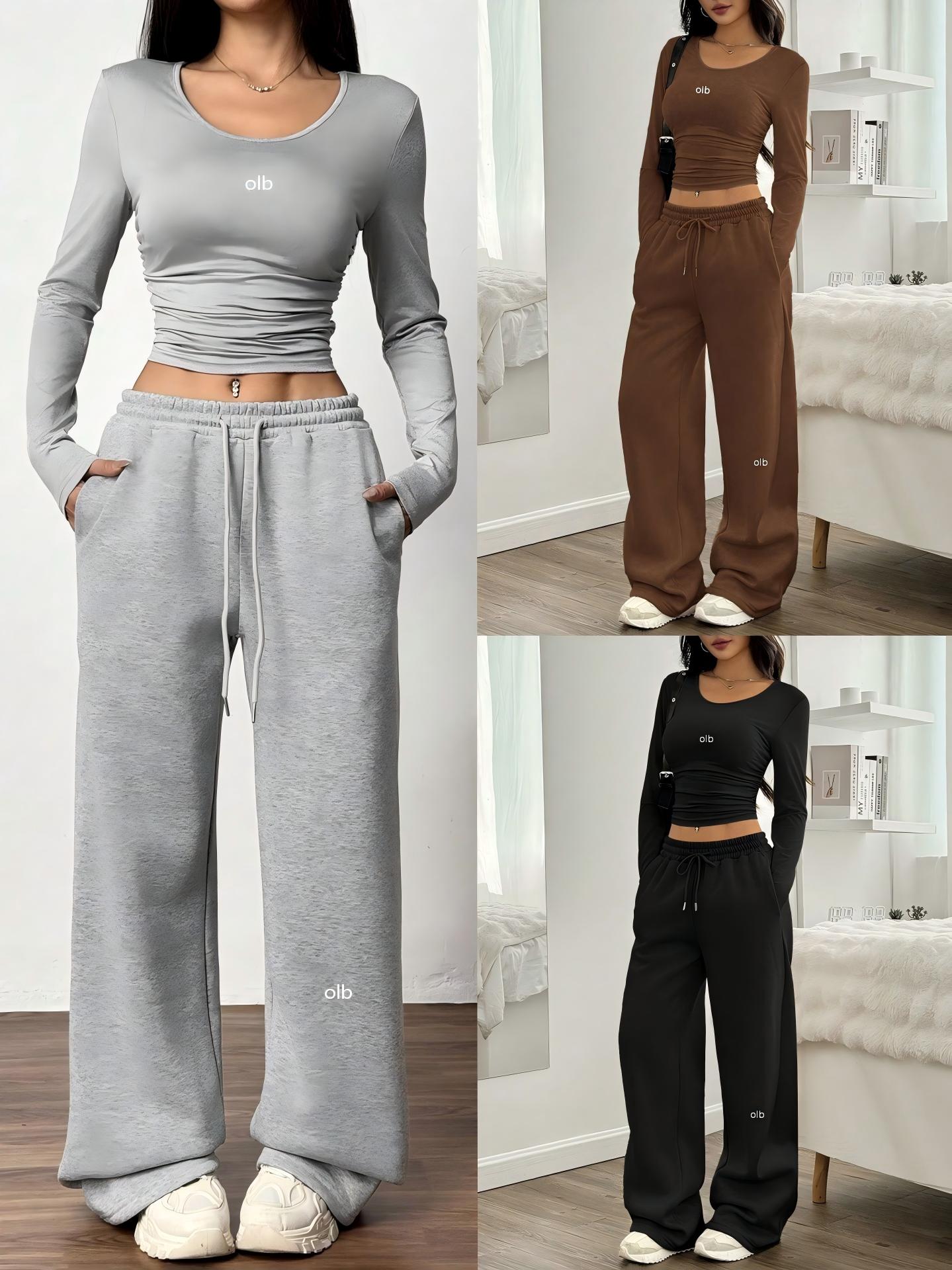 Winter Clothing Color - 패션 여성 캐주얼 와이드 레그 팬츠