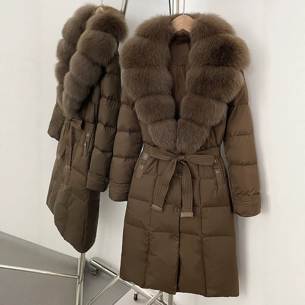 Puffer Jacket Women Down - 따뜻한 여성용 깃털 리얼 퍼 재킷