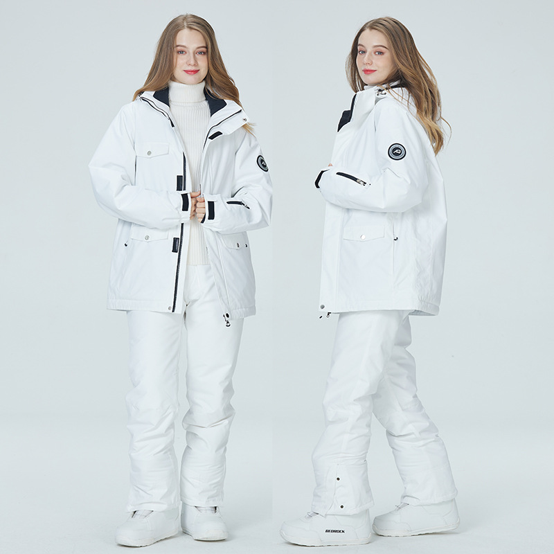 Ski Pants Waterproof - 여성용 10K 퓨어 화이트 스키 복,
