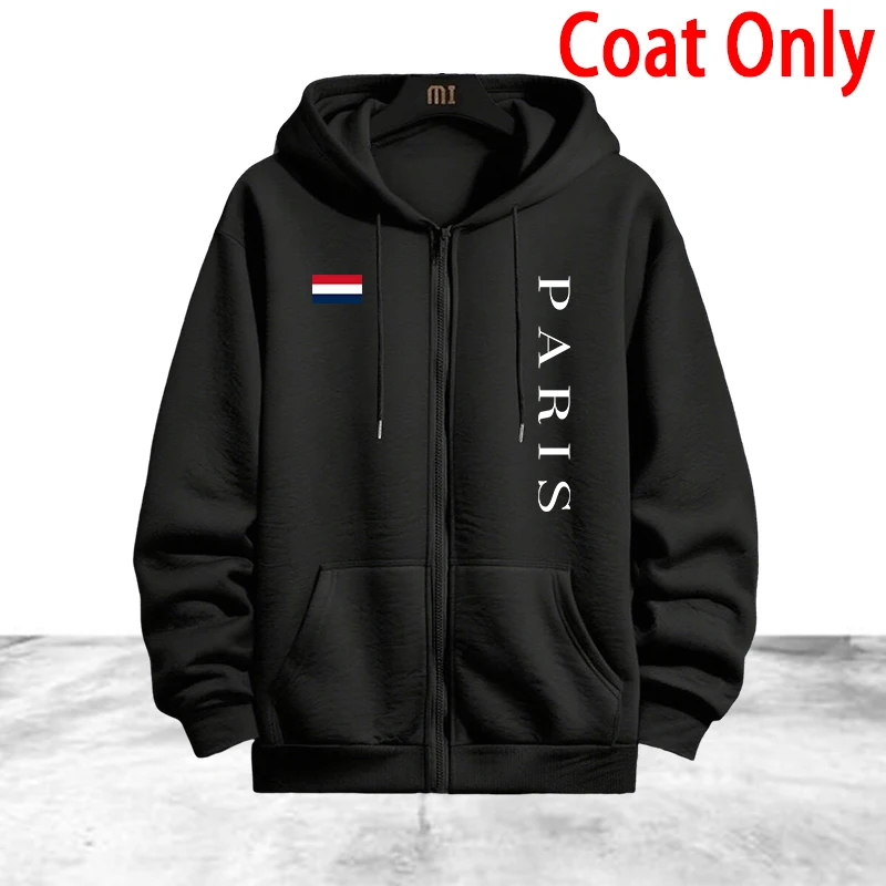 파리 프린팅 남성 트랙슈트 캐주얼 지퍼 후드 스웨트셔츠 - Winter Clothing Essentials 리뷰 및 가격