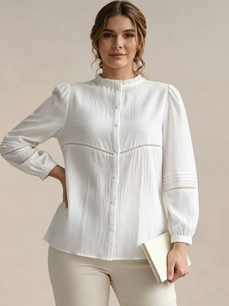 L-5XL 플러스 사이즈 가을 봄 패션 우아한 화이트  - Winter Clothing For Plus Size Women 리뷰 및 가격