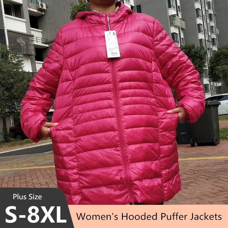 플러스 사이즈 5XL 6XL 7XL 여성용 후드 퍼퍼  - Winter Clothing Essentials 리뷰 및 가격