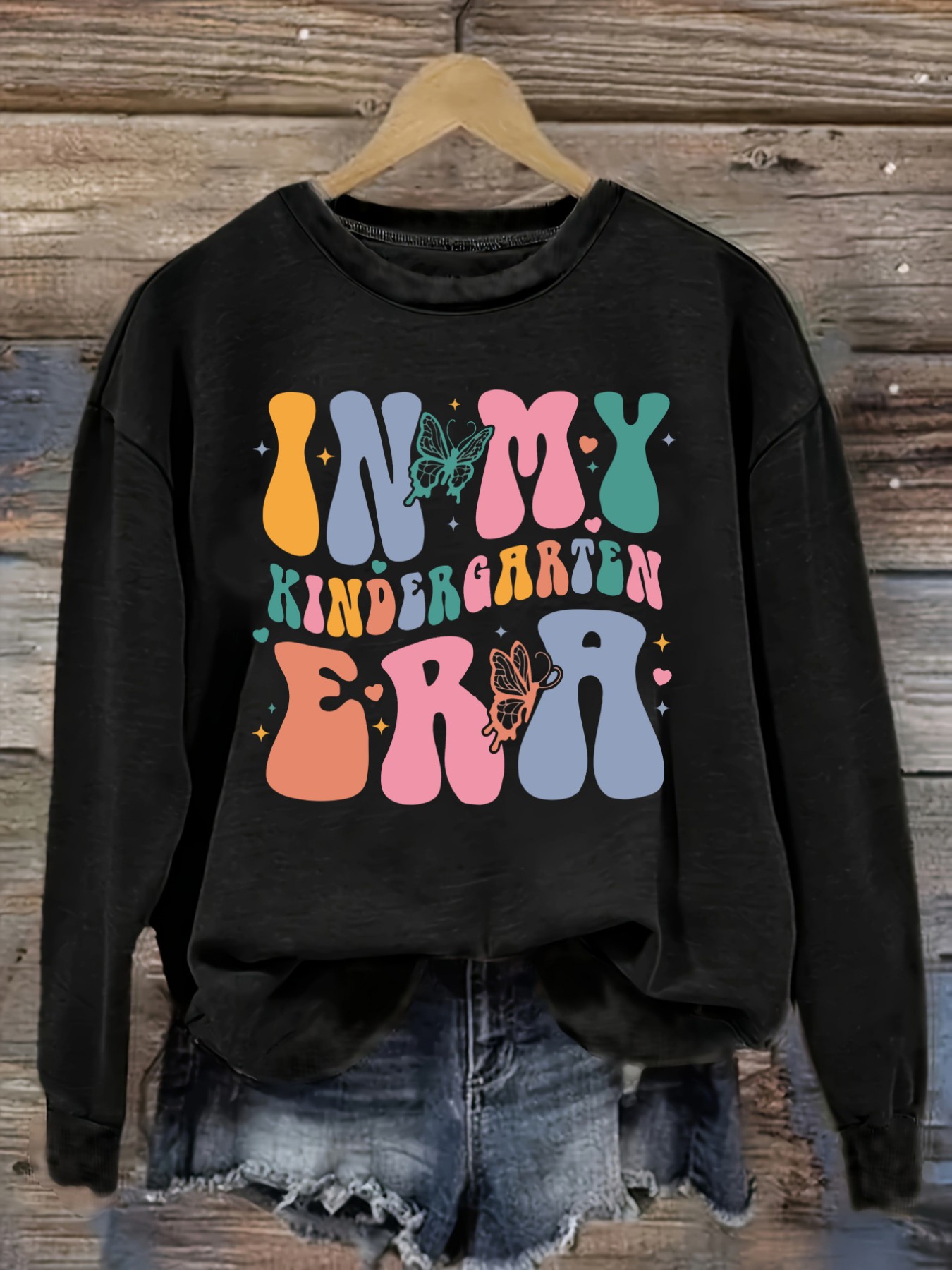 여성 캐주얼 긴소매 크루넥 티셔츠, 유치원 시절 디자인 - Winter Clothing Kindergarten 리뷰 및 가격