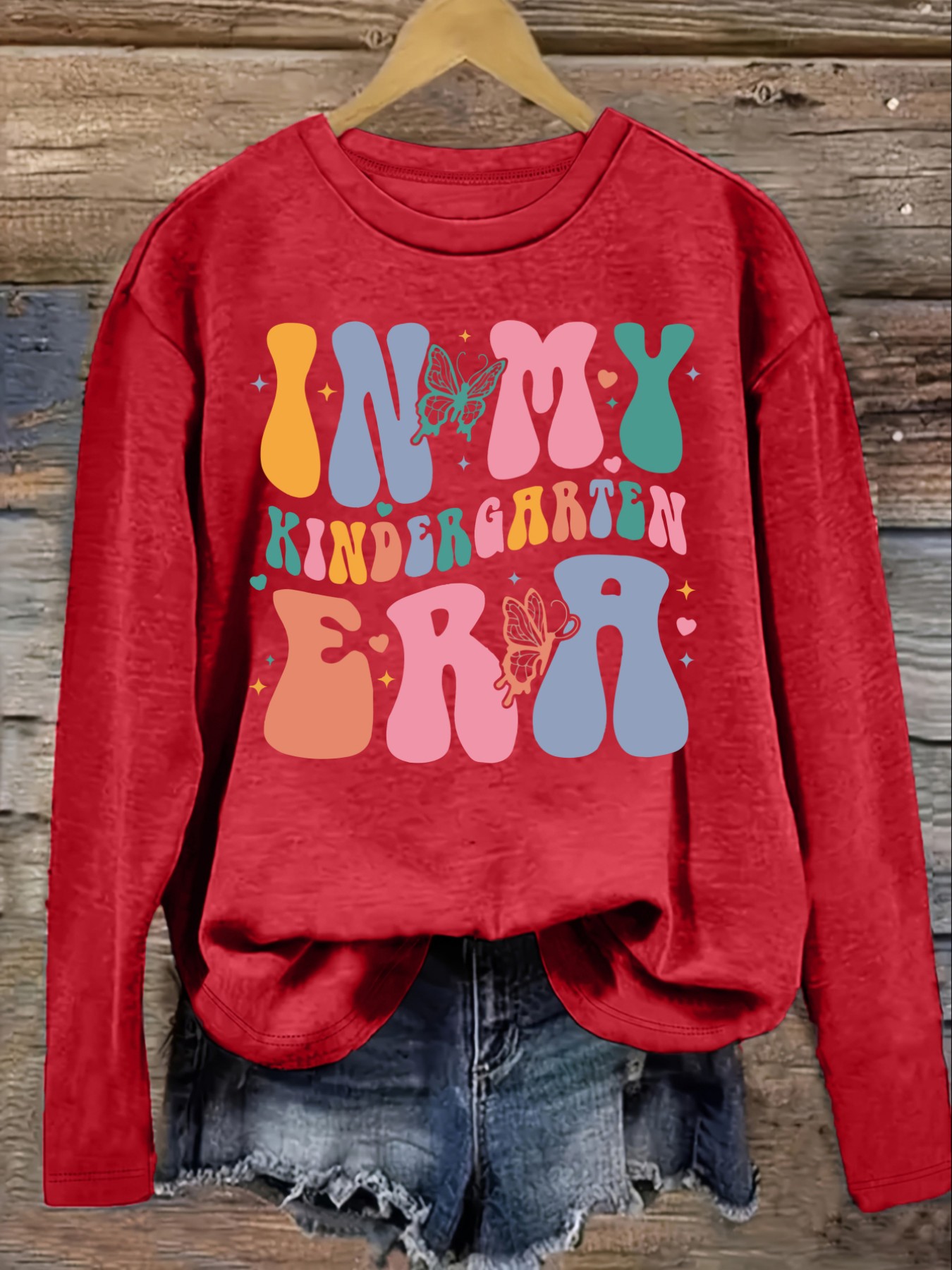 여성 캐주얼 긴소매 크루넥 티셔츠, 유치원 시절 디자인 - Winter Clothing Kindergarten 리뷰 및 가격