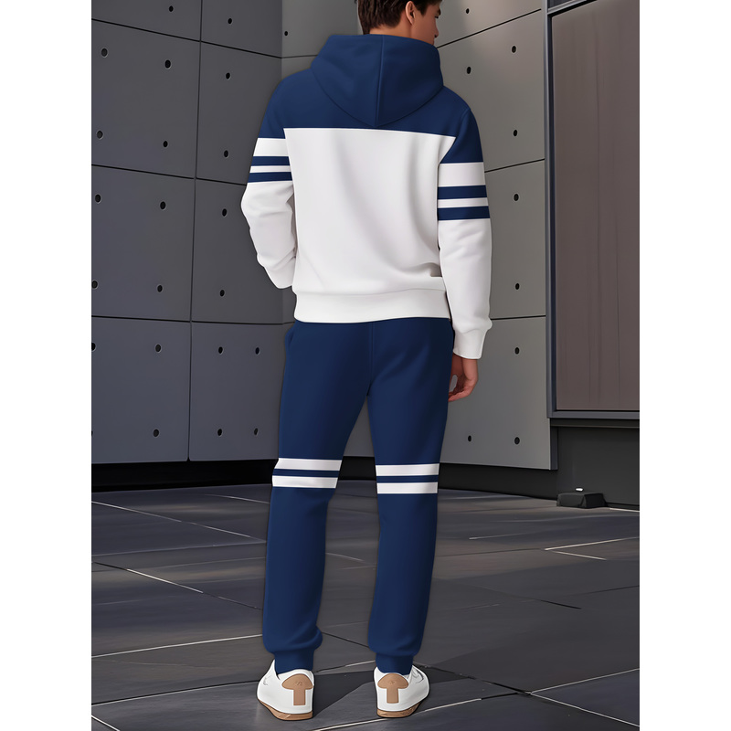 남성용 캐주얼 스포츠웨어 세트는 후드 스웨트셔츠와 파란 - Winter Clothing Color 리뷰 및 가격