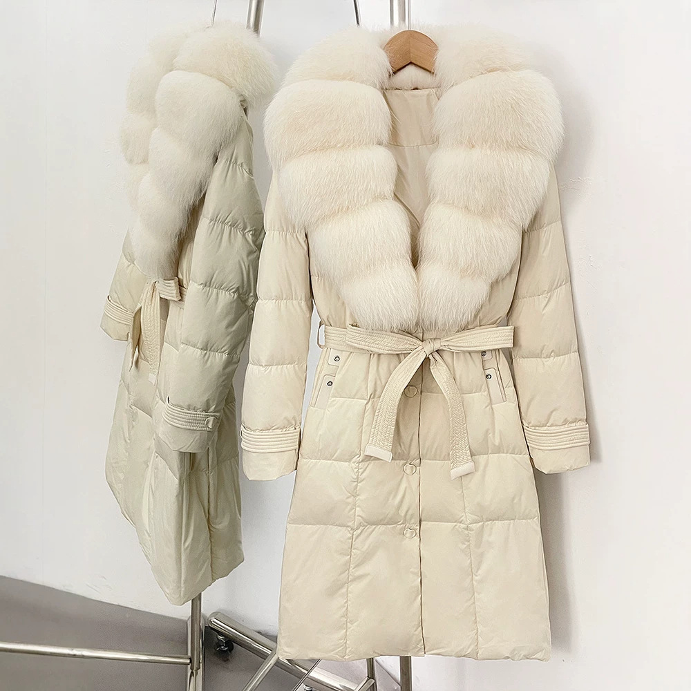 따뜻한 여성용 깃털 리얼 퍼 재킷 화이트 덕다운 코트  - Puffer Jacket Women Down 리뷰 및 가격
