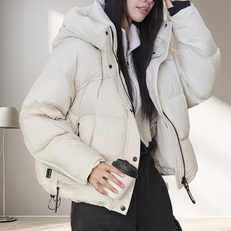 여성용 짧은 흰색 오리털 재킷 겨울 오리털 코트 여성  - Puffer Jacket Women Down 리뷰 및 가격