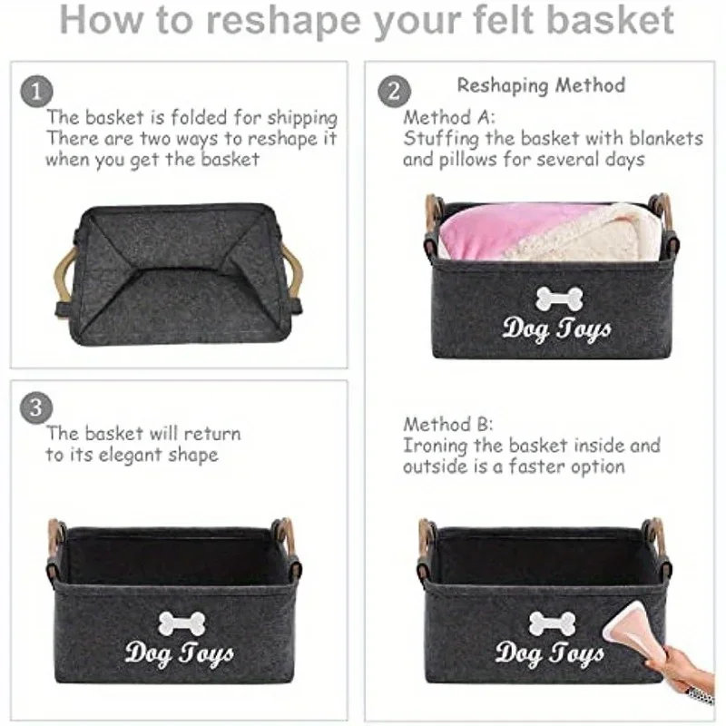 펠트 애완동물 장난감 상자, 개 장난감 상자, 보관 바 - Winter Clothing Organizer 리뷰 및 가격