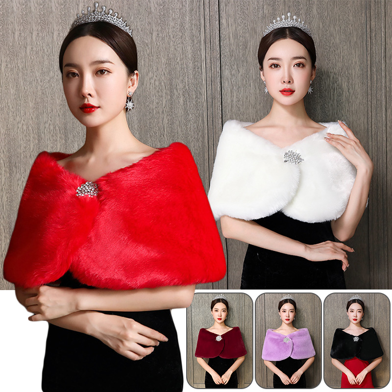 여성 신부 목도리 웨딩 케이프 가짜 모피 겨울 따뜻한  - Winter Clothing Essentials 리뷰 및 가격