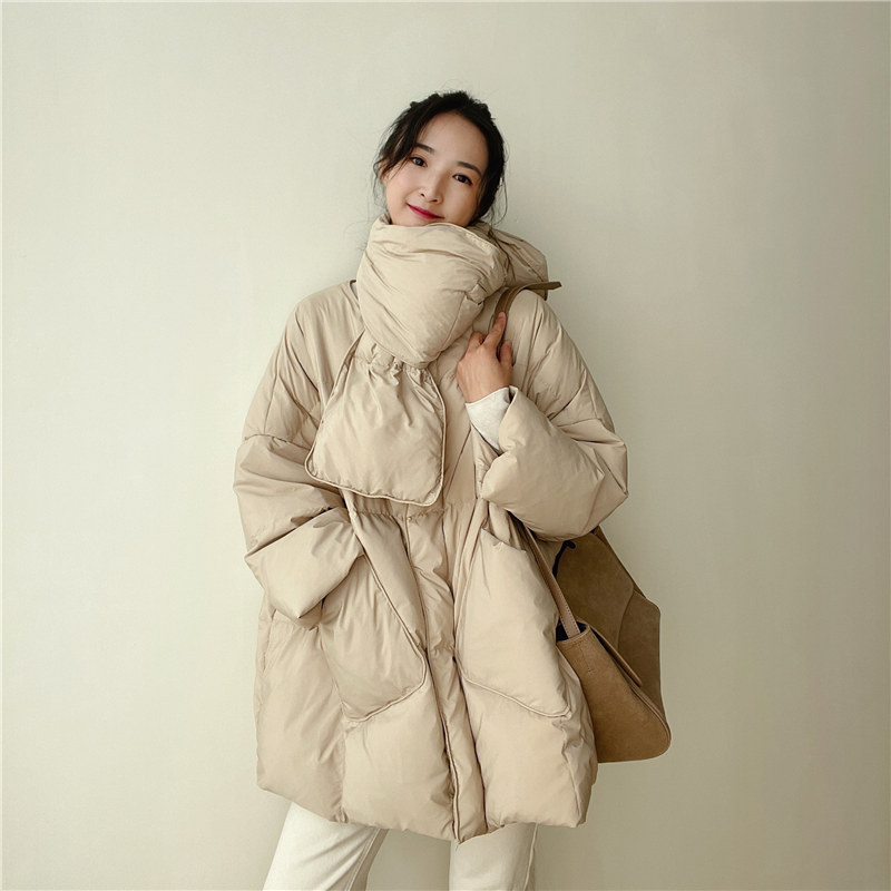 겨울 따뜻한 다운 재킷 후드 스카프 여성용 두꺼운 화이 - Puffer Jacket Women Down 리뷰 및 가격